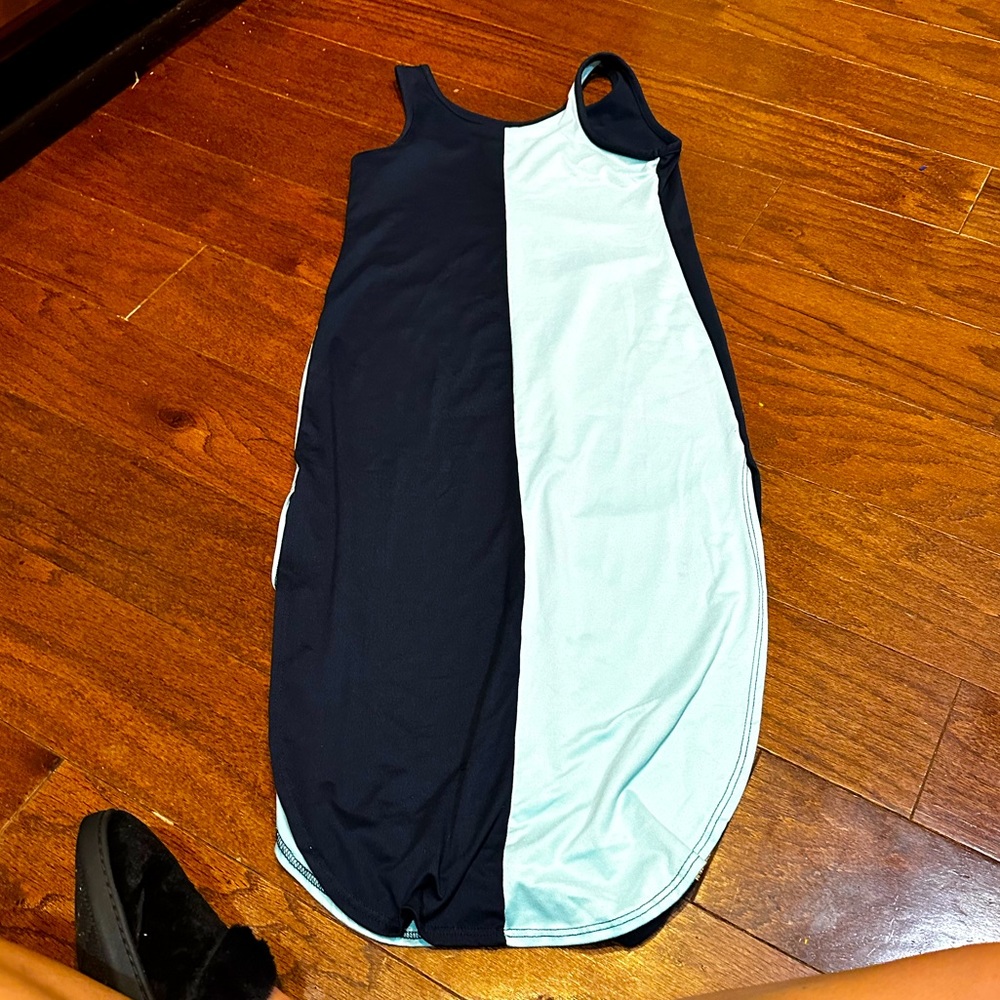 Urban Rose Womens Stretch Tank Blue Dress with Slits size Small